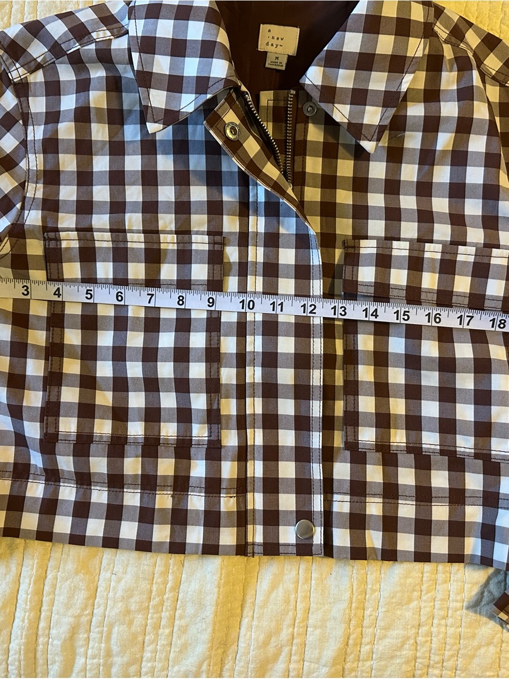 A new Day brown Checkered Jacket in Brown and Cream Medium - Picture 6 of 10